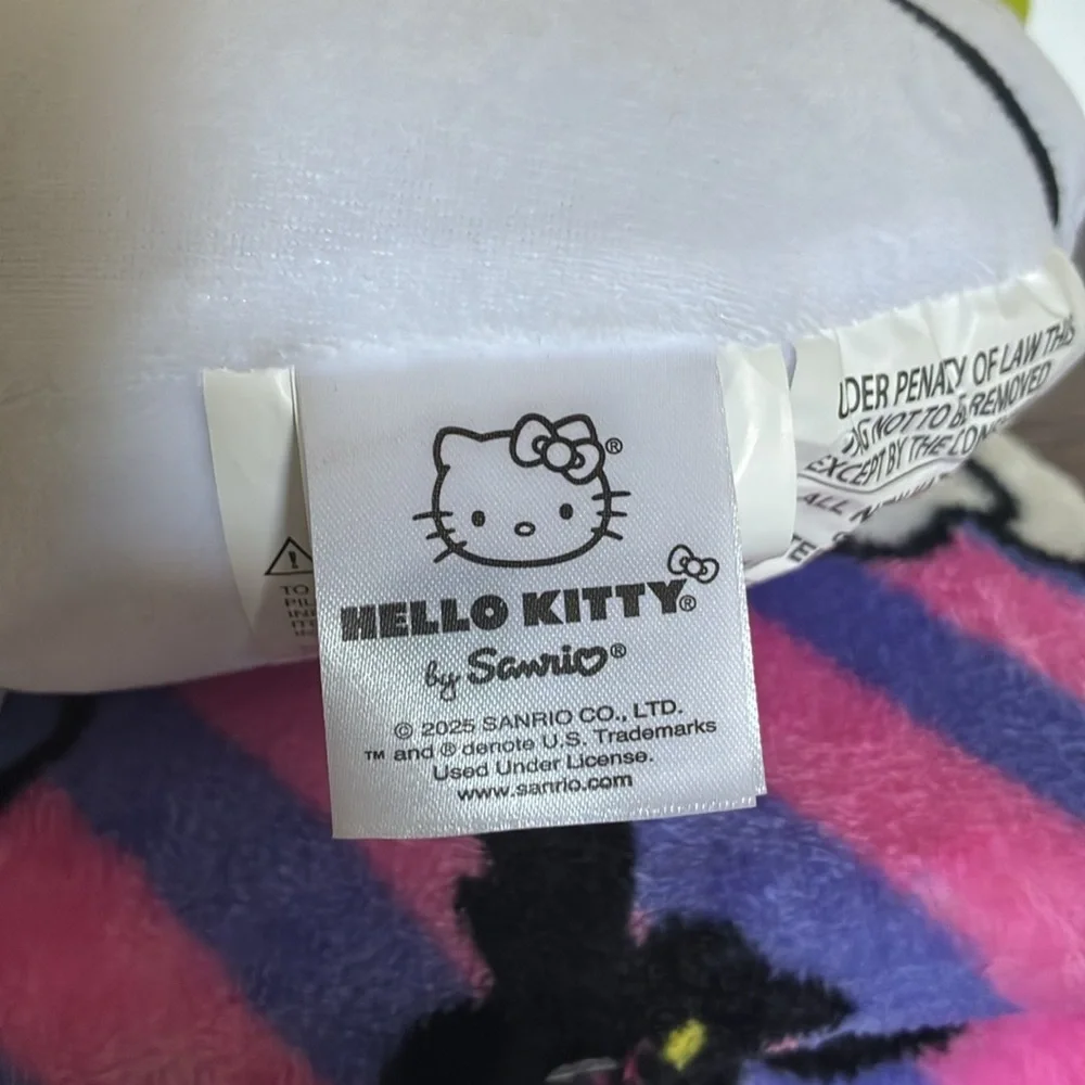 NWT- Halloween Hello Kitty Witch Hat Pillow Plush & Throw Blanket 45x55 Set
